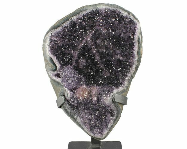 Purple Amethyst Geode On Metal Stand - Uruguay #99893